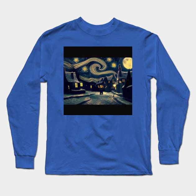 Starry Night Over Godric's Hollow Long Sleeve T-Shirt by Grassroots Green